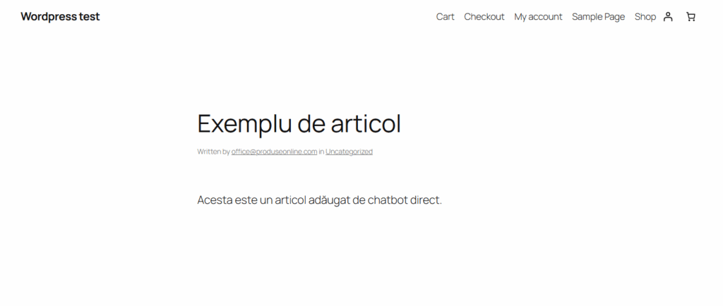 Testarea serverului MCP pentru WordPress: verificarea introducerii unui articol nou